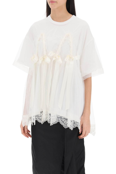 Shop Simone Rocha Tulle Top With Lace And Bows