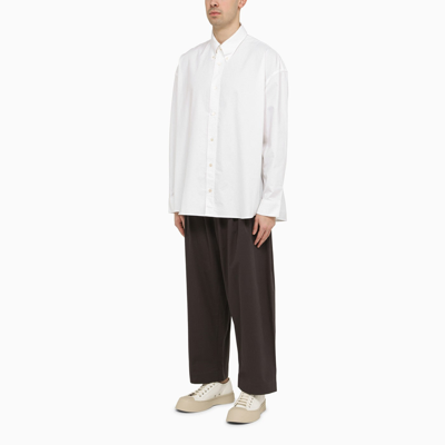 Shop Studio Nicholson Grey Cotton Trousers With Pleats