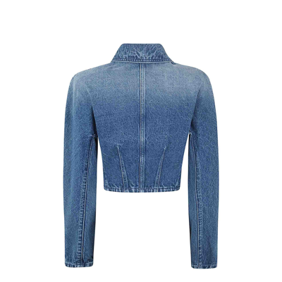 Versace Stone-washed Crop Denim Jacket
