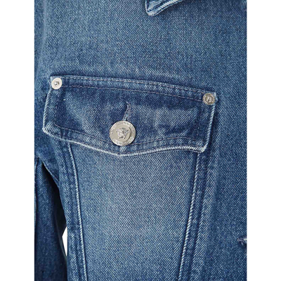 Versace Stone-washed Crop Denim Jacket
