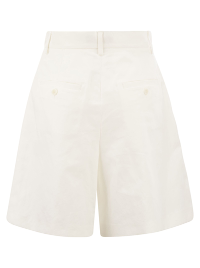 Shop Weekend Max Mara Ecuba Cotton And Linen Bermuda Shorts