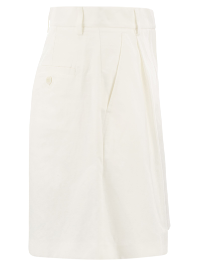 Shop Weekend Max Mara Ecuba Cotton And Linen Bermuda Shorts