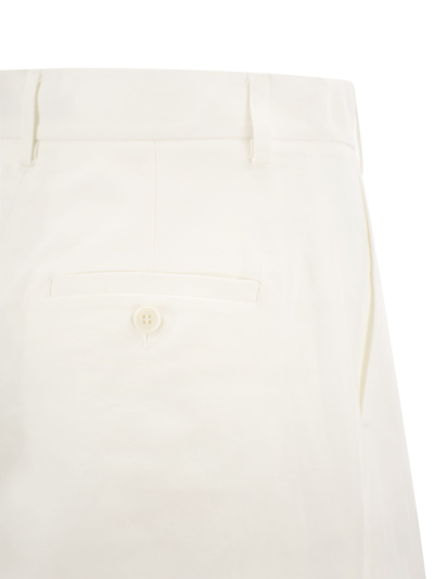 Shop Weekend Max Mara Ecuba Cotton And Linen Bermuda Shorts