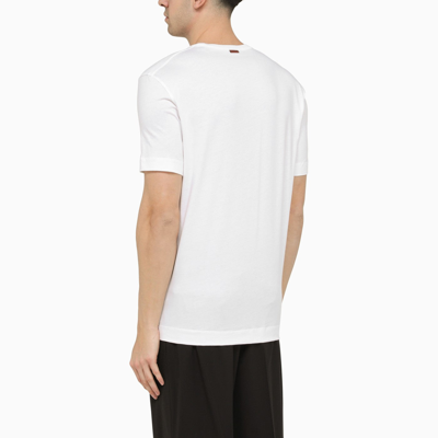 Shop Zegna White T Shirt With Logo