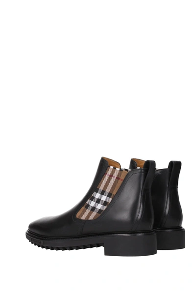 Shop Burberry Ankle Boot Leather Black Brown