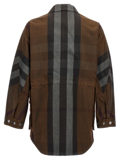 Shop Burberry Check Field Jacket Casual Jackets, Parka Brown
