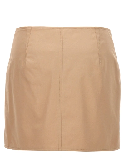 Shop Burberry Button Cotton Skirt Skirts Beige