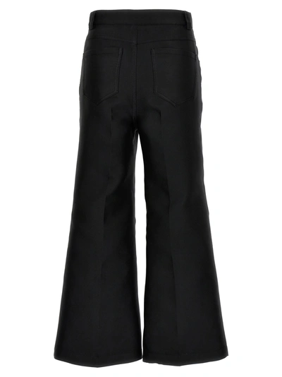 Shop Giambattista Valli Cropped Silk Blend Pants Black