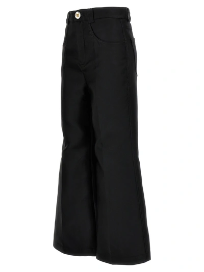 Shop Giambattista Valli Cropped Silk Blend Pants Black