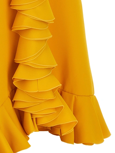 Shop Giambattista Valli Flounced Cady Dress Dresses Yellow