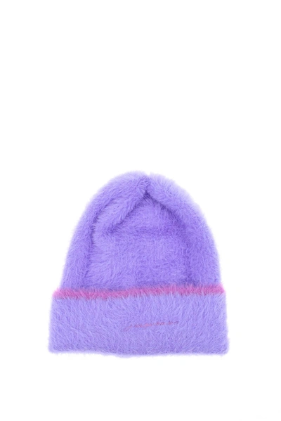 Shop Jacquemus Hats Le Bonnet Neve Polyamide Violet Mauve