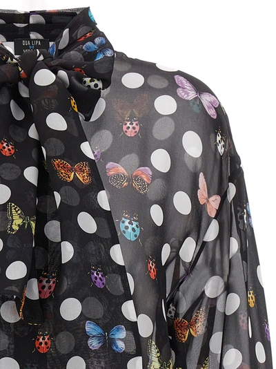 Shop Versace Heritage Butterflies & Ladybugs Polka Dot Shirt, Blouse Black