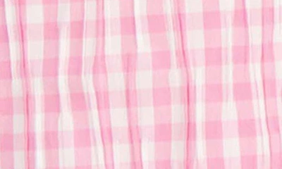 Foxcroft Carolina Gingham Crinkled Cotton Blend Button-up Shirt In Softshell Pink