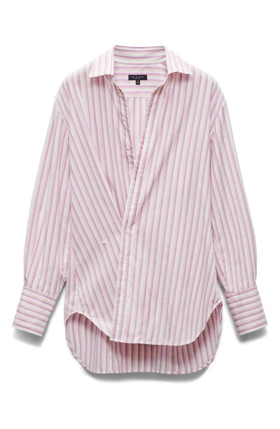 Shop Rag & Bone Indiana Stripe Poplin Button-up Shirt In Pink Stripe