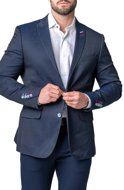 Maceoo Descartes Huli Blue Sport Coat In Blue