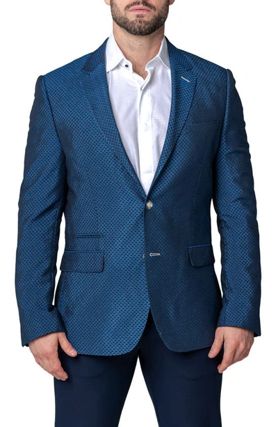 Maceoo Socrates Luxor Blue Stretch Sport Coat In Blue