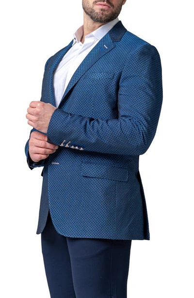 Maceoo Socrates Luxor Blue Stretch Sport Coat In Blue