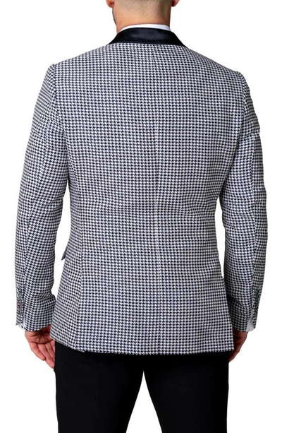 Shop Maceoo Socrate Evo Glitz Houndstooth Sport Coat In Blue