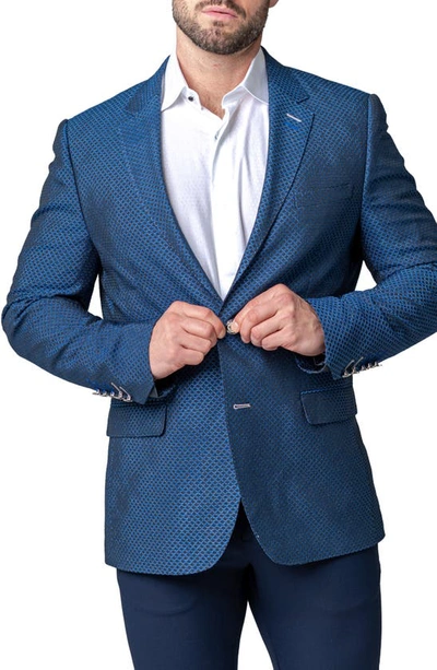 Maceoo Socrates Luxor Blue Stretch Sport Coat In Blue