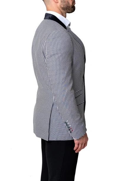 Shop Maceoo Socrate Evo Glitz Houndstooth Sport Coat In Blue