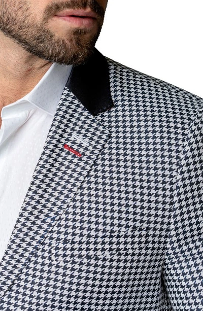 Shop Maceoo Socrate Evo Glitz Houndstooth Sport Coat In Blue