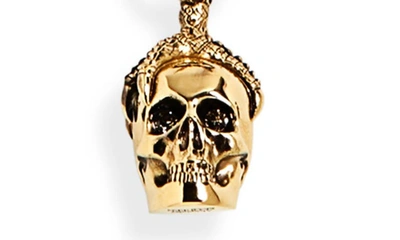 Shop Alexander Mcqueen Victorian Skull Pendant Necklace In Gold