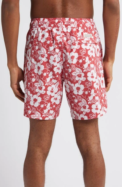 Shop Fair Harbor Bayberry Floral Swim Trunks In Stamped Hibiscus