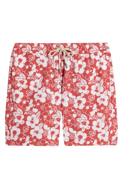 Shop Fair Harbor Bayberry Floral Swim Trunks In Stamped Hibiscus