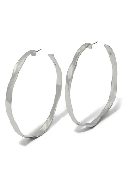 Shop Alexis Bittar Molten X-large Hoop Earrings In Silver