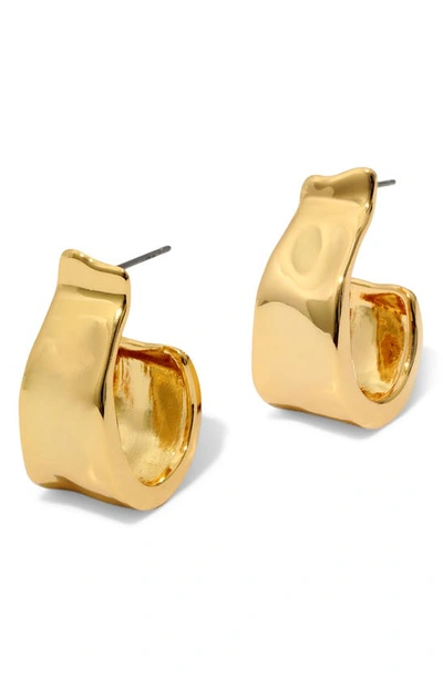 Shop Alexis Bittar Molten Ribbon Hoop Earrings In Yellow Gold
