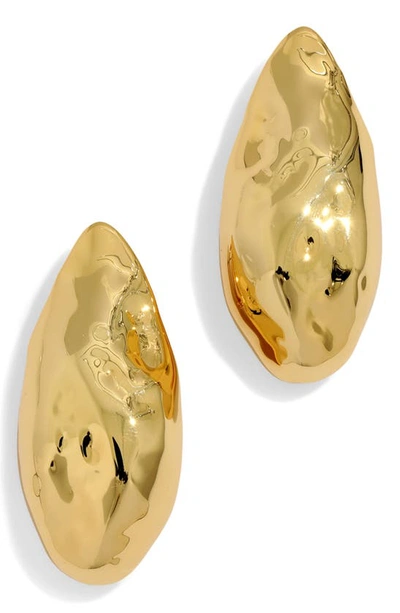 Shop Alexis Bittar Molten Puffy Teardrop Earrings In Yellow Gold