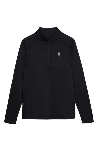 On Climate Knit Quarter Zip Running Top In Black