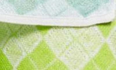 Shop Yanyan Easy Beach Argyle Linen Knit Pants With Apron In Lime