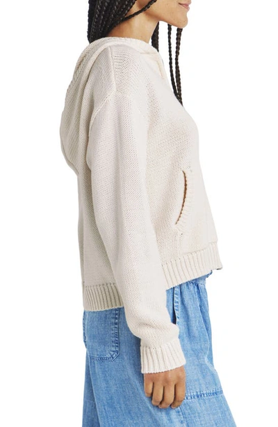 Shop Splendid Vero Cotton Blend Sweater Hoodie In Moonstone