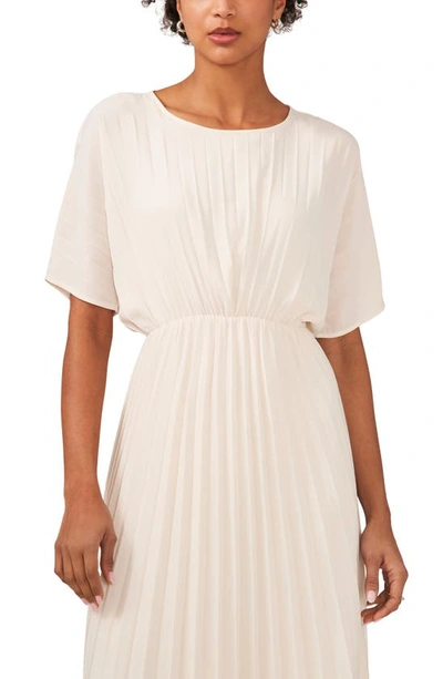 Halogen Pleated Midi Dress In White Birch