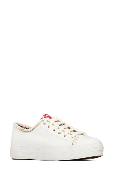 Shop Keds ® X Rifle Paper Co. Triple Kick Platform Sneaker In White Multi Canvas