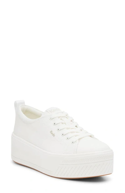 Shop Keds Sklyer Platform Sneaker In White Canvas