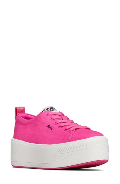 Shop Keds Skyler Platform Sneaker In Bright Pink Canvas