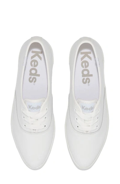 Shop Keds Point Leather Sneaker In White Leather