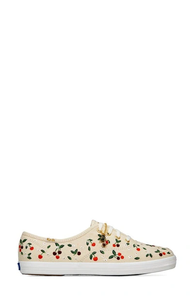 Shop Keds X Rifle Paper Co. Cherries Champion Sneaker In Natural Textile