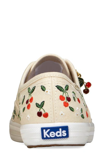 Shop Keds X Rifle Paper Co. Cherries Champion Sneaker In Natural Textile