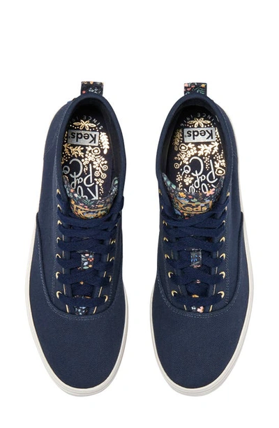 Shop Keds X Rifle Paper Co. High Top Platform Sneaker In Navy Canvas