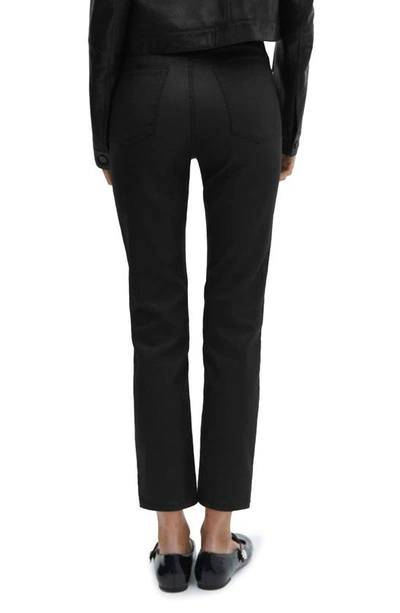 Mango Cropped Slim-fit Trousers Black In Black