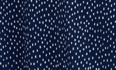Shop Mango Polka Dot Long Sleeve Midi Dress In Blue