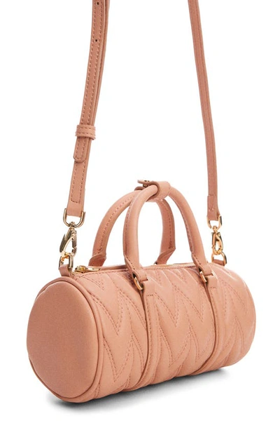 Shop Mango Quilted Double Handle Crossbody Bag In Pastel Pink