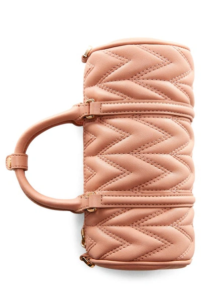 Shop Mango Quilted Double Handle Crossbody Bag In Pastel Pink