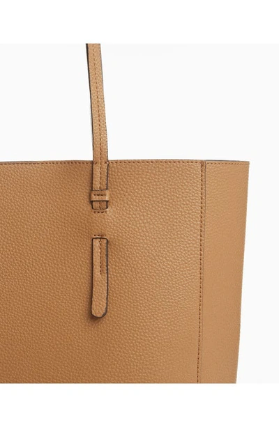 Shop Mango Faux Leather Shopper Tote In Brown Leather