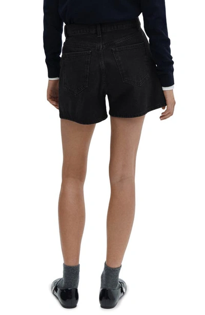 Mango Raw Hem Nonstretch Bermuda Shorts In Black
