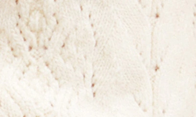 Mango Ruffle Lace Tie Front Crop Cardigan In Ecru