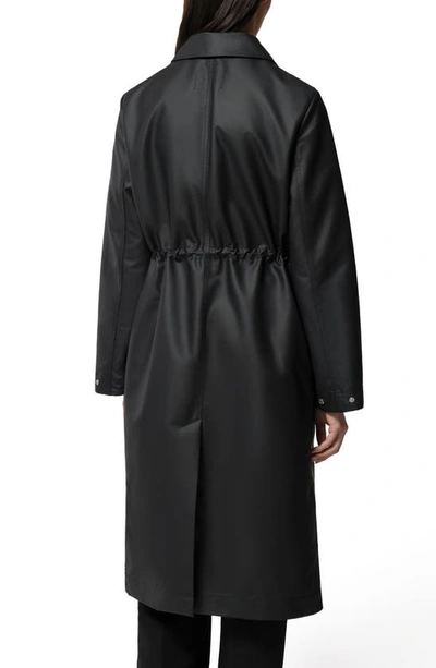 Shop Soia & Kyo Simone Waterproof Raincoat With Removable Hood In Black